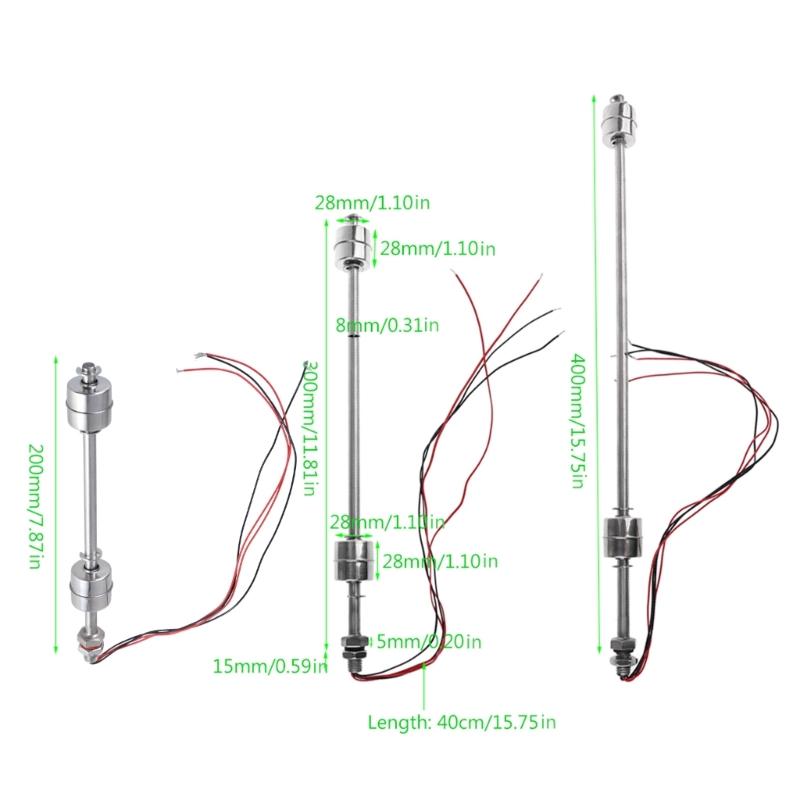 Stainless Steel Float Switch for Tank Liquid Water Level Sensor Double Ball Float Switch for Tank Pool Flow Sensors
