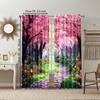 2 pcs   versatile polyester transparent curtains for home decoration Enchanting Cherry Blossom for use in bedrooms and living