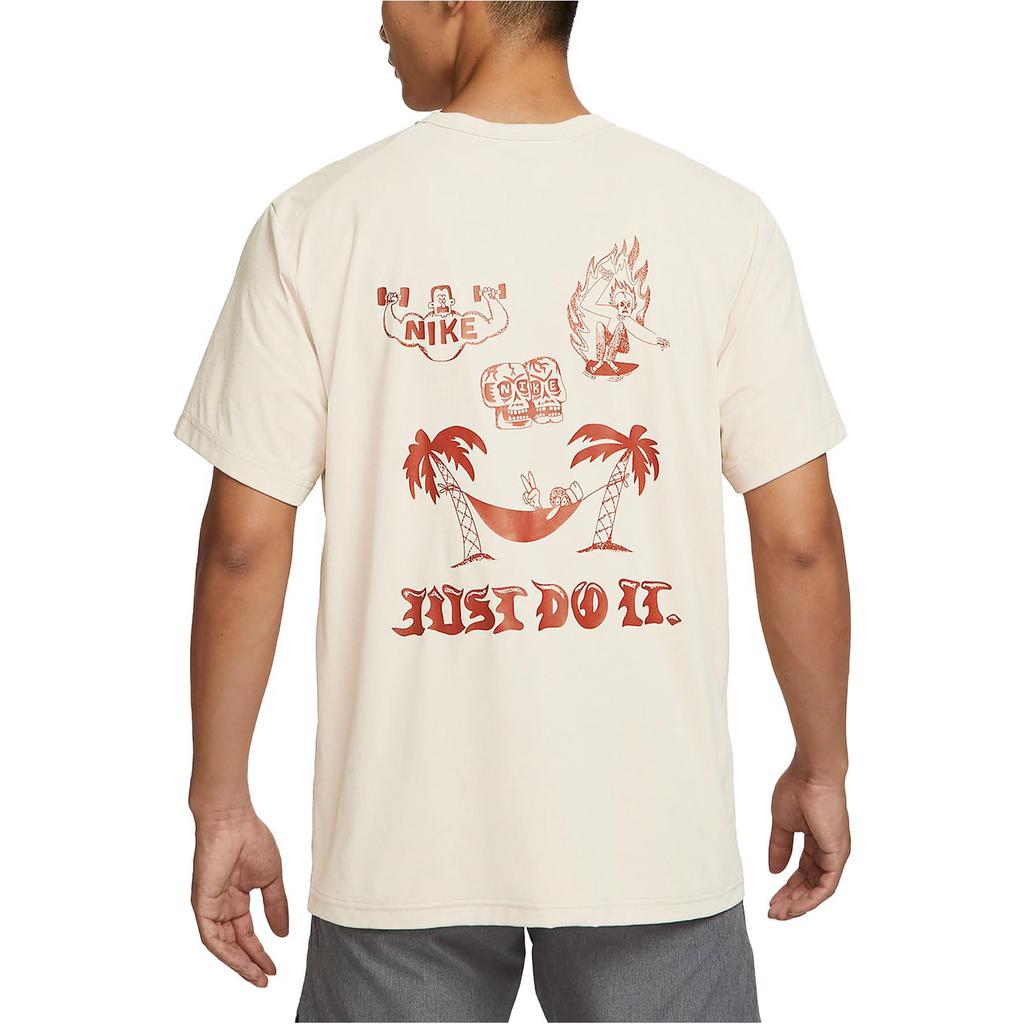 Nike Dri-FIT UV Hyverse Graphic Back Letter Print Sun Protection Quick-Dry Short Sleeve Fitness Top Men Tops Sand White FB6895-126