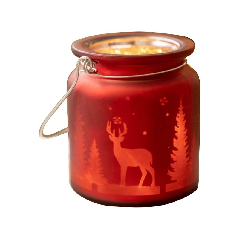 

Рождественский стеклянный стакан в виде лося, держатель для рождественской елки, ретро-украшение для дома, свадьбы, романтического ужина при свечах, стола X3UC small красный