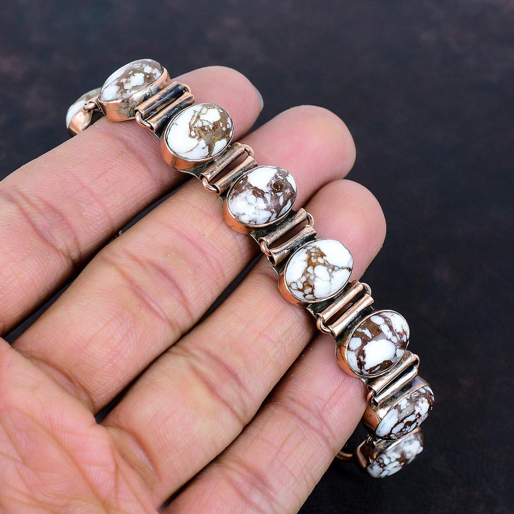 Wild horse magnesite bracelet copper bracelet genuine gemstone jewelry adjustable chain bracelet copper jewelry handmade bracelet for gifts