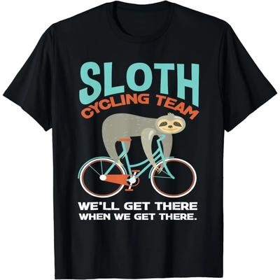 Sloth Cycling Team Lazy Sloth Bike Biker Funny Bicycle T-Shirt  Graphic T Shirts  Women Clothing Tops  Kawaii Clothes