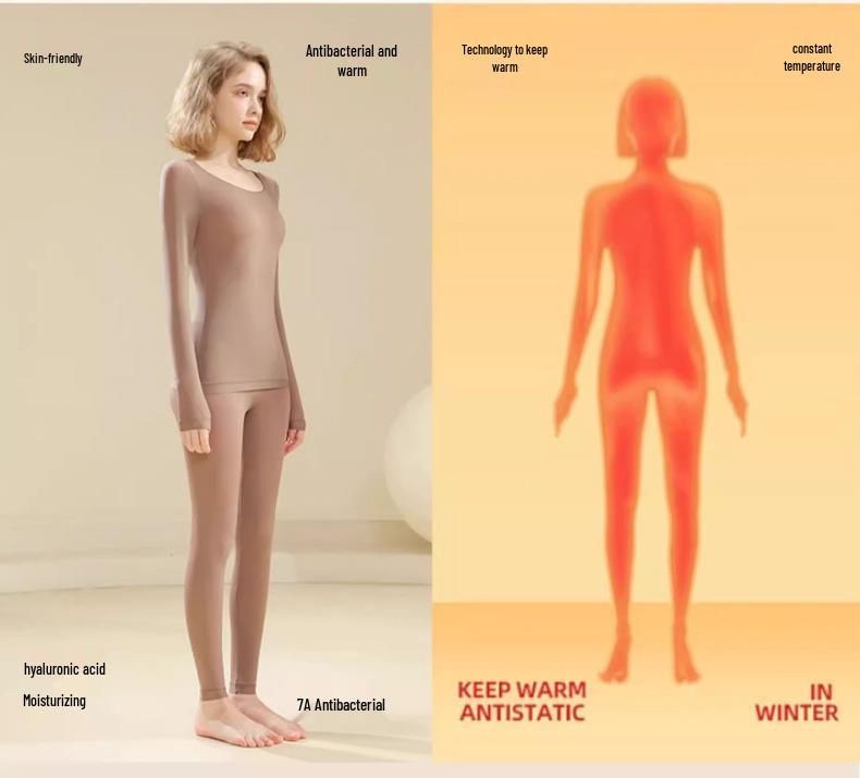 Hyaluronsäure Ultra-Dünnes Thermales Hautverbesserndes Basisschicht-Set für Damen