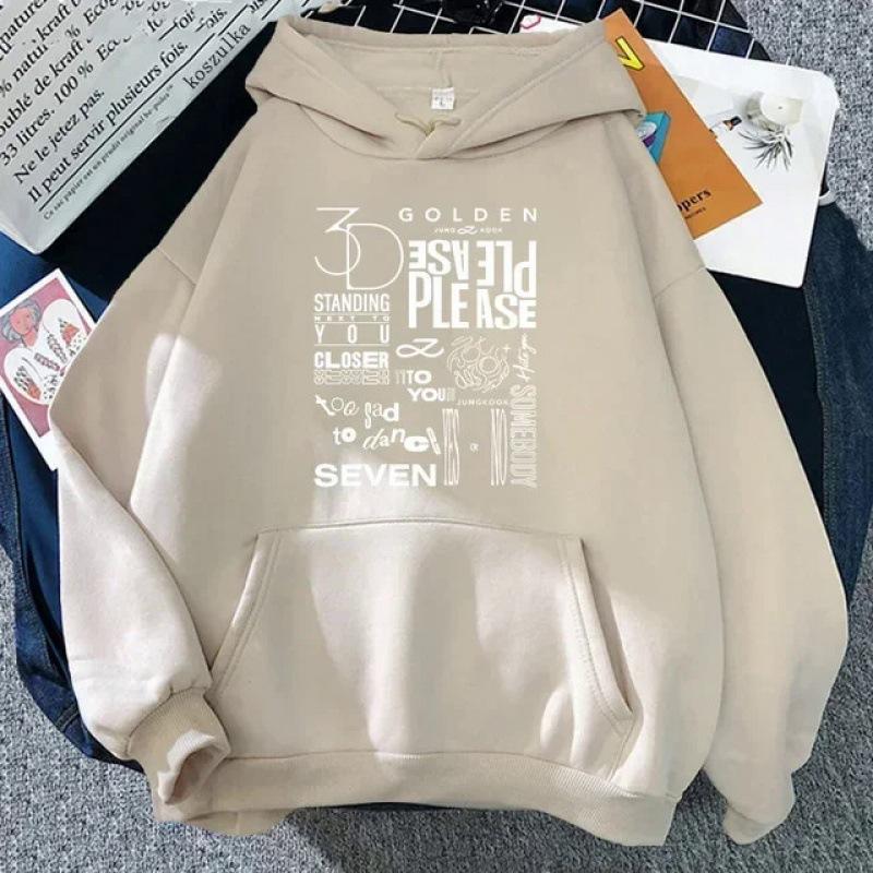 JungKook Golden Hoodie Women Harajuku Hoodie