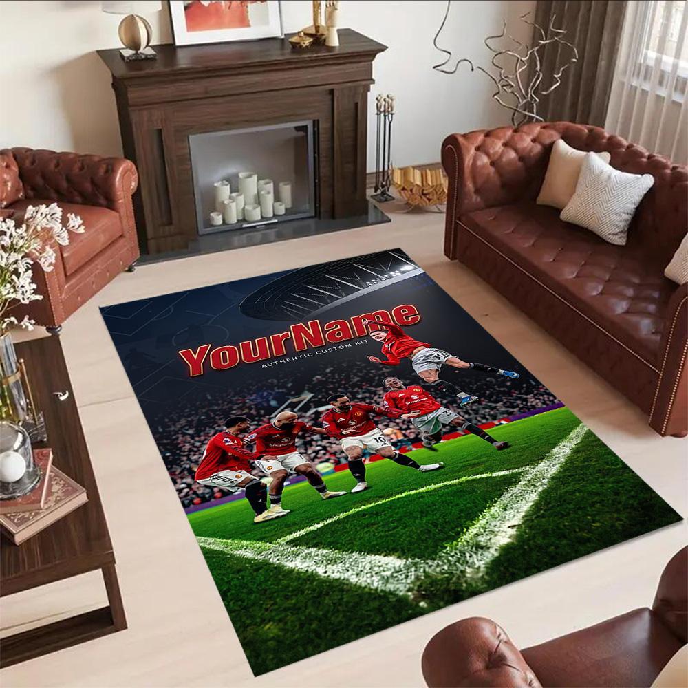 Manchester Personalized Text Floor Rug Office Rug Perfect for Dining Room Entryway Playrooms Study room Antislip Carpet Office home decor