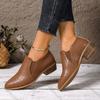 Women's Shoes Spring and Autumn Ladies Pumps Pointed Toe Deep Mouth Single Shoes Solid Casual Chunky Heeled Loafers