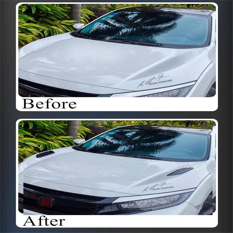 2Pcs Car Decorative Air Flow Vent Bonnet Front Hood Scoop Cover Trim Gloss Black