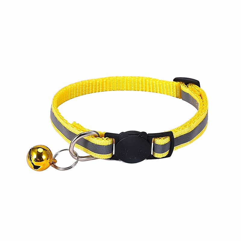 Reflective Cat Collar with Cartoon Cat Head & Colorful Bell
