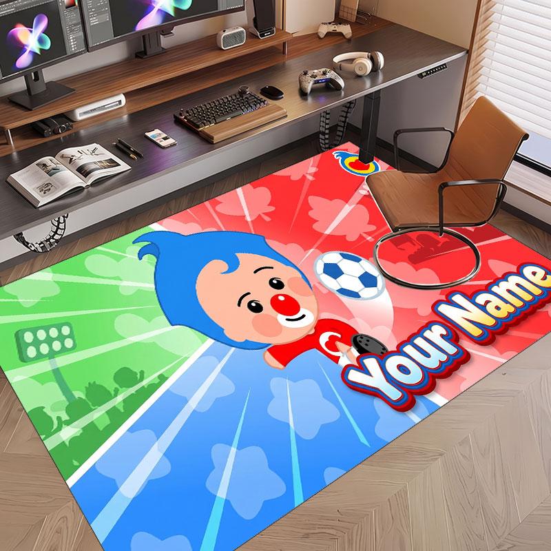 Custom Name Text Crystal Velvet Rug,El Payaso Plim Plim Soft Plush Decorative Non Slip Floor Carpet