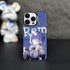 Cartoon R-Rem Re Z-Zero Phone Case For iPhone 16,15,14,13,12,11,Mini,Pro,MAX Black Matte Shockproof Cover