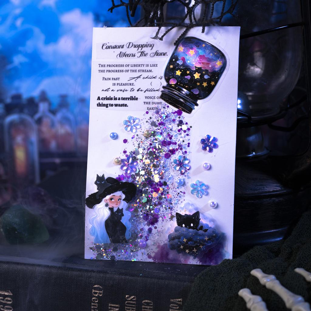50 Pcs Witch's Magic Box Theme Iron box shape Stickers PET sticker DIY diary decoration sticker album scrapbooking Junk Journal