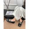 Red flat-soled light-mouth single shoes 2026 spring and autumn with skirt versatile soft-soled Mary Jane shoes