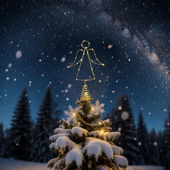 Lighted Wire Angel Christmas Tree Topper Pre-Lit Metal Wire Small Angel Treetop Ornament with Light for Xmas Tree Holiday Home Decor