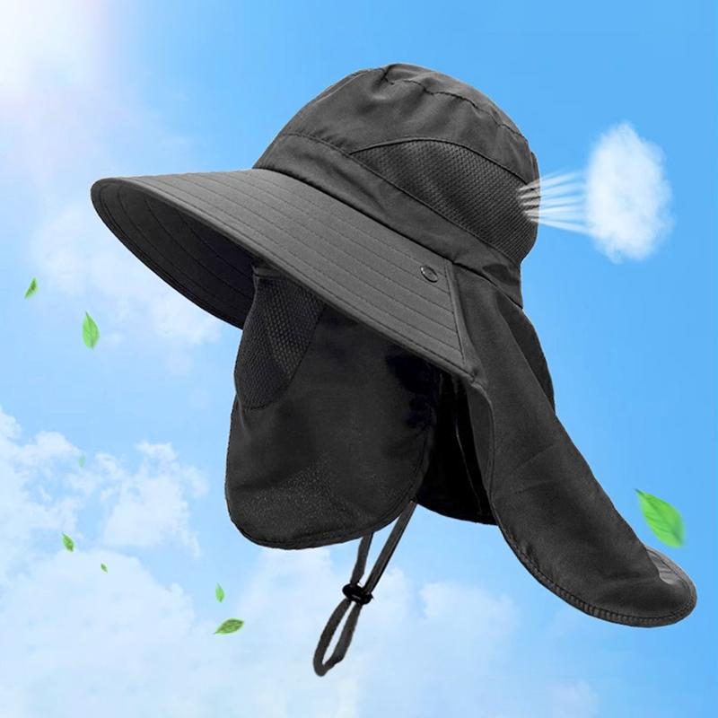 

1Pc Face Covering Fashionable Versatile With Brim Personalized Simplicity Shawl Hat Sports Style Fisherman Hat Sun Hat Dome