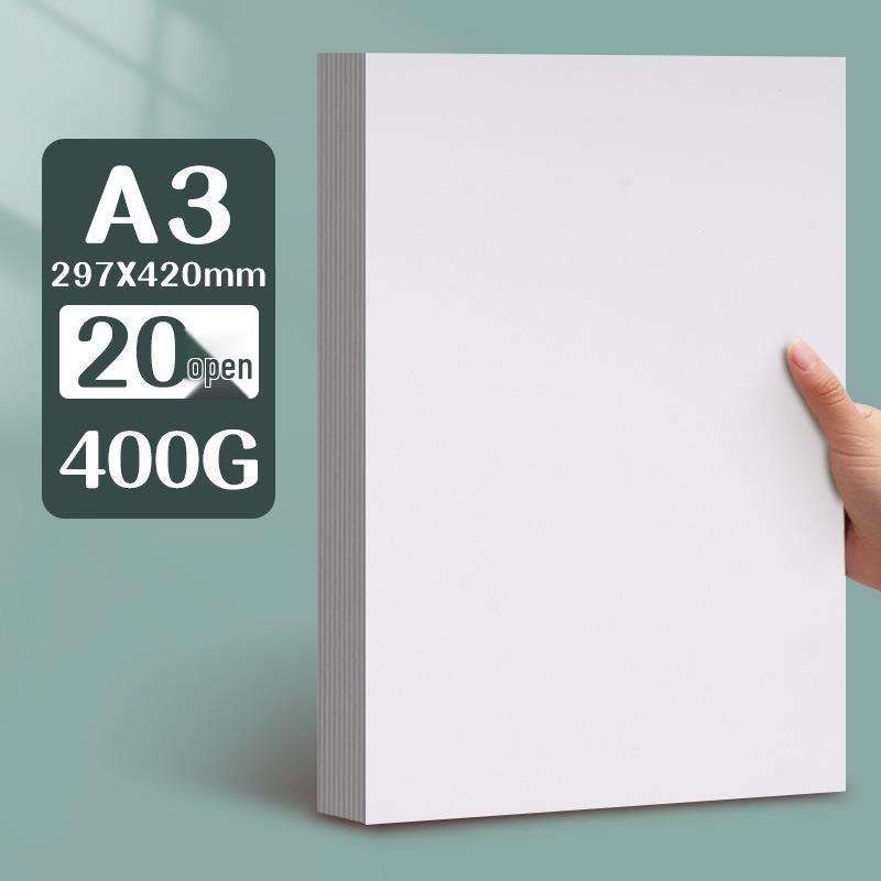 Yuanhao Thick White Card Paper, 300G, for Marker Pen, Sizes: 16kA4/A3/8K/4K, Ideal for Hand-Painting