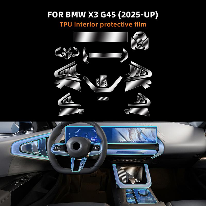Für BMW X3 G45 2025-UP GPS-Navigation Tachometer Innenbildschirm Schalthebel Kratzfestes TPU Transparente Schutzfolie