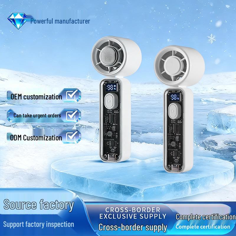 

Transparent USB-Charging Mini Turbo Fan with Ice Pack and 100 Adjustable Speeds 1200mAh