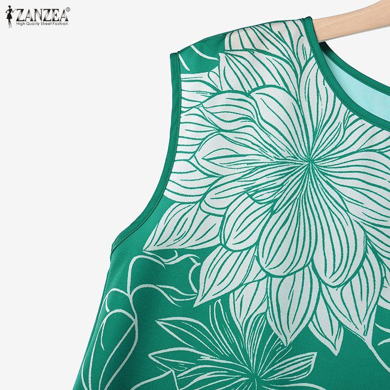 ZANZEA Dámské tiskové tílka a kalhoty, ležérní dvoudílné oblekové soupravy