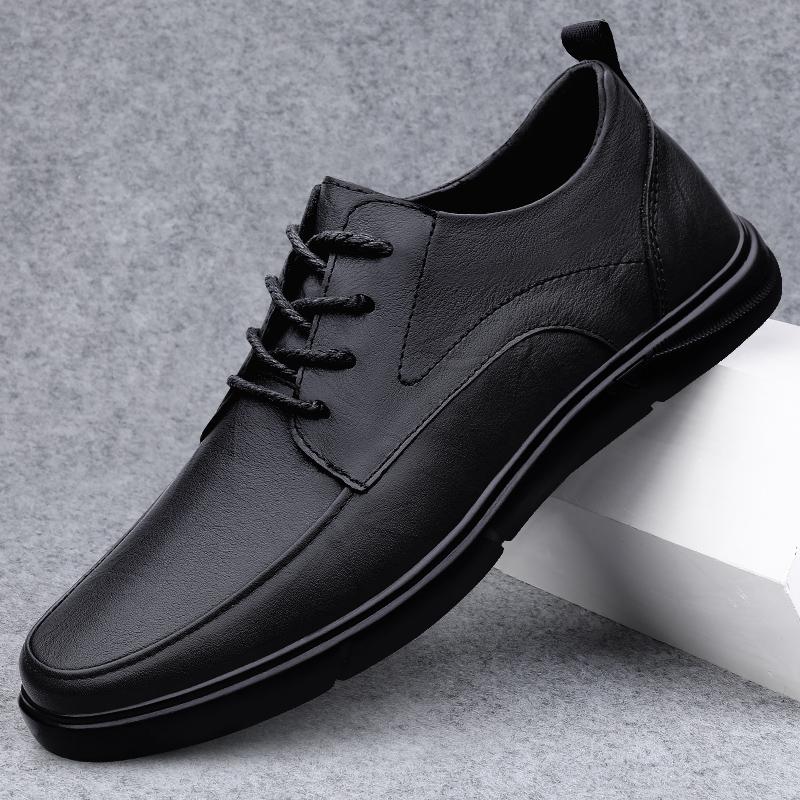 

Men All-match Flats Male Outdoor Casual Footwear Mens High Quality Breathable Sneakers Men s Shoes Genuine Leather Skate Shoes 44 чёрный