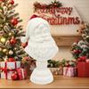 Santa Bust Figurine Craft Decoration Lightweight Christmas Statue White Ornament Compact Size Versatile Bookshelf, or