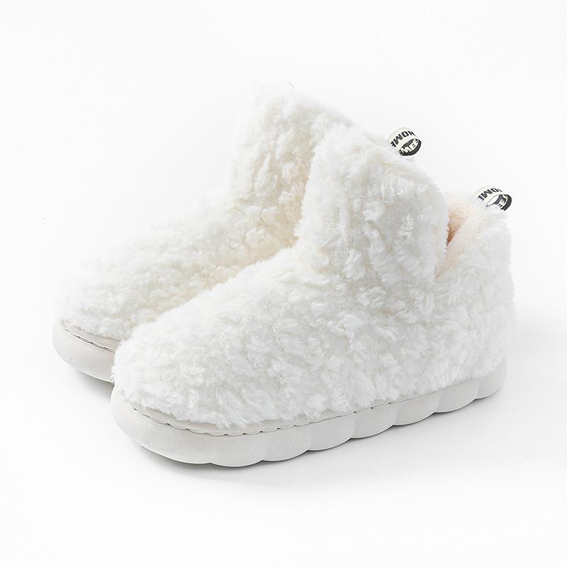 Simple solid color bag heel cotton slippers autumn and winter wear soft-soled non-slip velvet warm snow cotton shoes