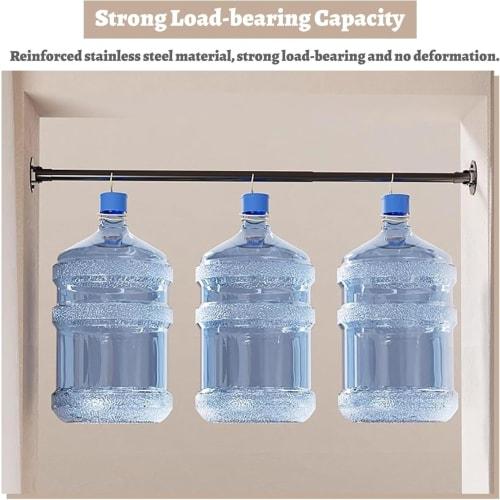 Stainless Steel Closet Pole Holder with Adjustable Flange Sockets, Round Extension Rod for Angled Walls, Wardrobe Clothes Hanging Flange Holder Bracke