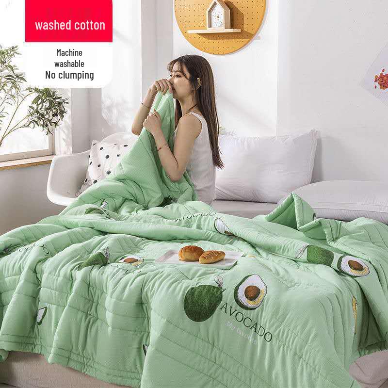 Washable Cotton Summer Quilt for Air Conditioning - Cool, Breathable, Thin Quilt for Kids and Adults