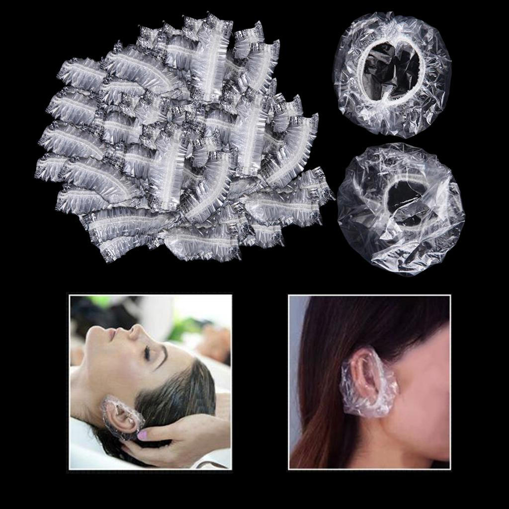 100x Disposable Ear Cover Waterproof Salon Hair Styling