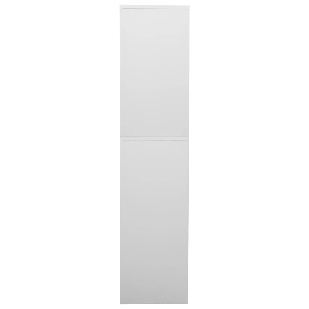Office Cabinet Light Grey 90 x 40 x 180 cm Steel and Tempered Glass