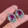 Faceted Kashmir Ruby Earring 925 Sterling Silver Earring Vintage Earrings Kashmir Ruby Real Gemstone Jewelry Handmade Earring Gifts For Her