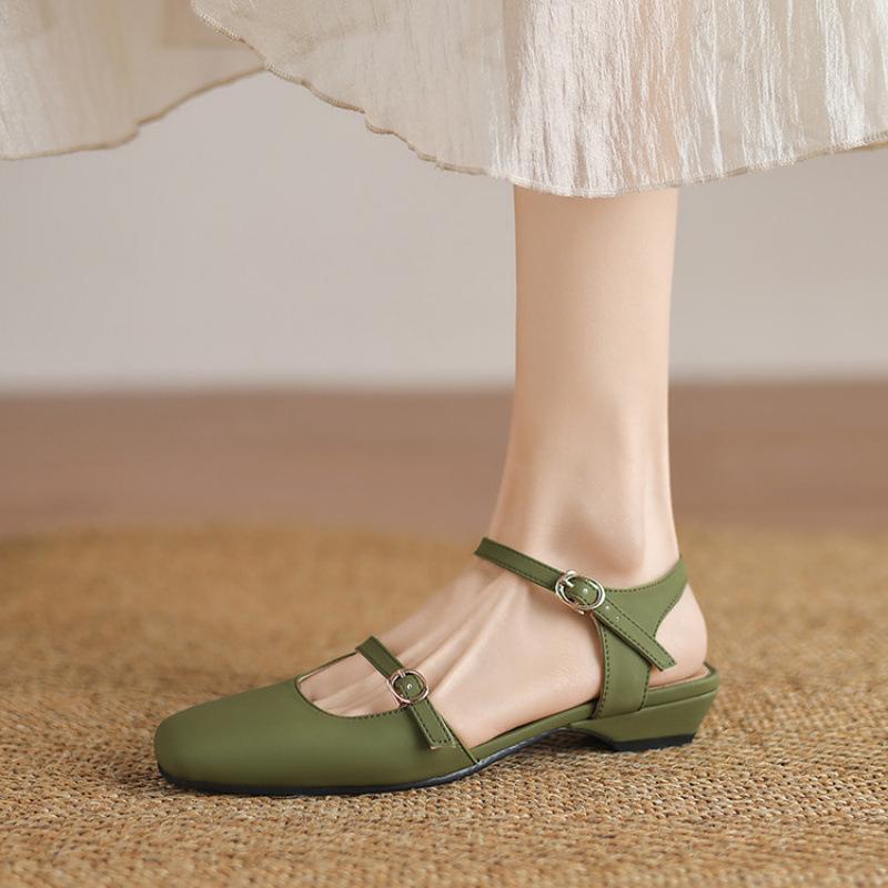 Summer empty sandals women's Korean version round head rubber soft sole women's flat sandals new large size shoes bag head sandals