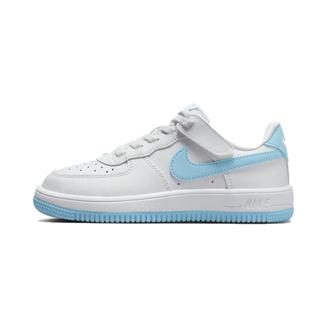 (PS) Nike Force 1 Low EasyOn  White Aquarius Blue  Kids  FN0237-107 EU 28