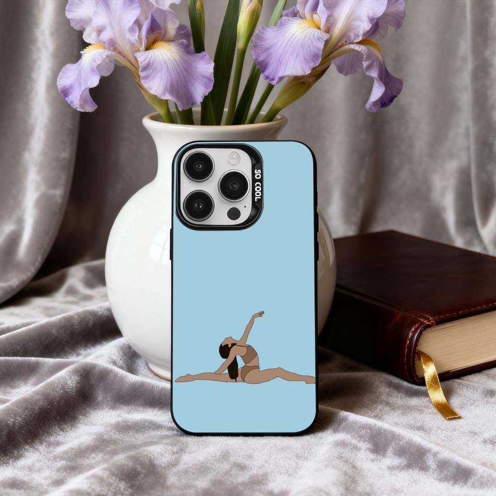 GYM Girl G-Gymnastic art  Phone Case For iPhone17,16,15,14,13,12,11 Plus,Pro Max Black Candy silver phone case