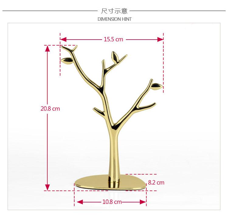 Zinc Alloy Jewelry Rack Desktop Ring Necklace Storage Rack Jewelry Display Rack Metal Tree Branch Ornament Decoration Crafts