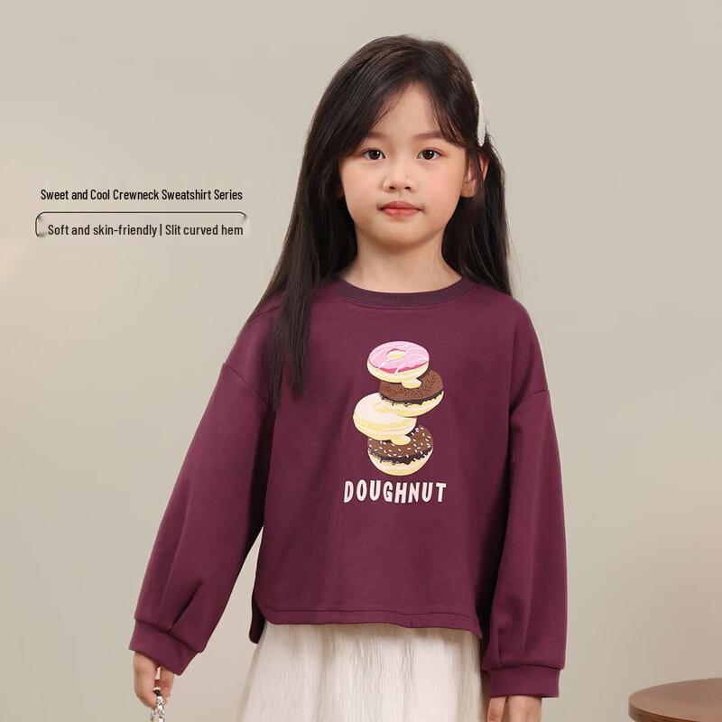 LUSON Girls Solid Long-Sleeve Sweatshirt 120