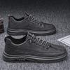 New Men's Autumn Breathable Waterproof Non-slip Black Leather Casual Sneakers