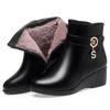 Winter Warm Women Boots Wedges Thick Plush Ankle Boots Woman Zipper Comfort Outdoor Snow Boots Fashion Mother Shoes Size 35-42