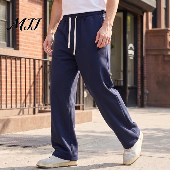 Solid Color Versatile Trousers Men Baggy Sweatpants, Loose Fit Straight Leg Trousers, Drawstring Waist Comfort Pants Joggers, Athletic for Gym