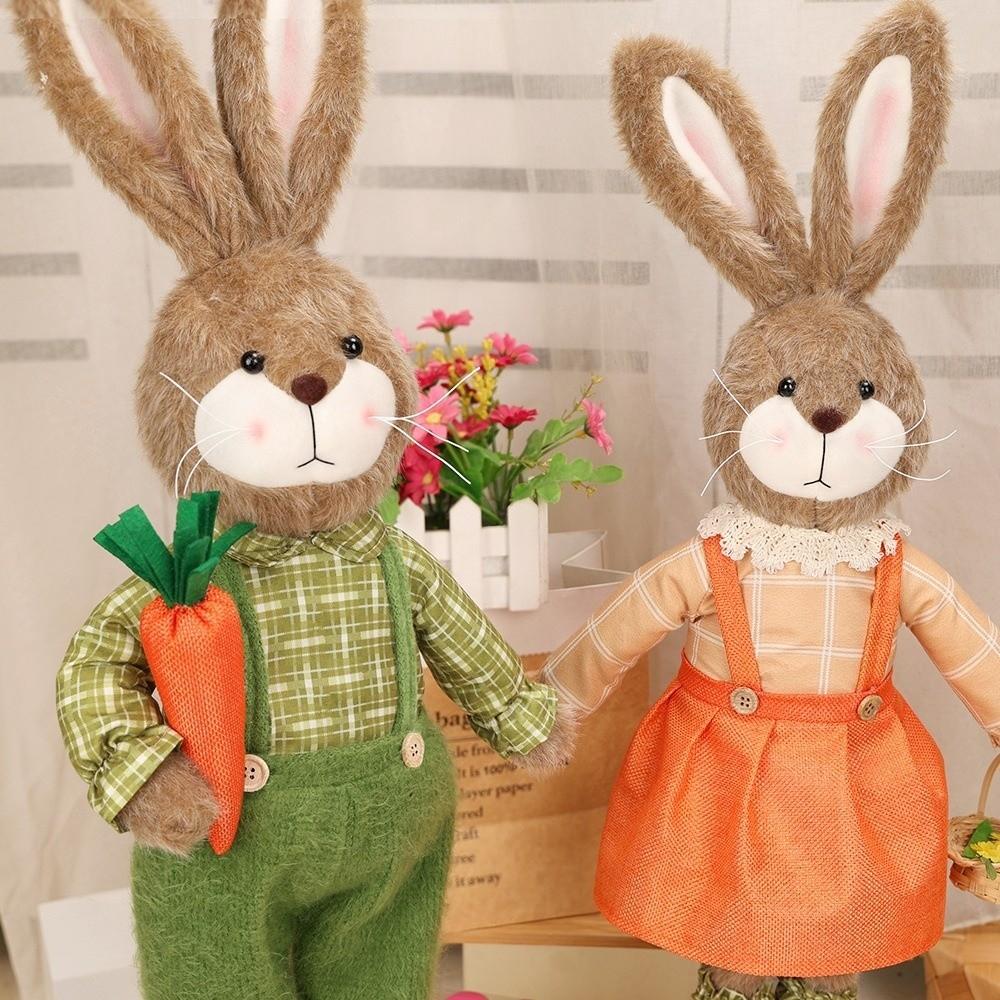 Cartoon-Kaninchen Teleskoppuppe DIY Handgefertigte Kaninchenfiguren Osterhase Dekoration Bürodekoration