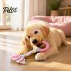 Stress Relief Toys for Pets Dog Tug-of-War Toy, Rubber Ring with Braided Cloth Strips, Interactive Aggressive Chewers Chew Toy Small to Medium