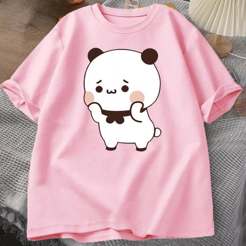 DuDu Bear Surprising Panda BuBu with A Flower T-shirt Funny Cute Buu Duu Graphic T Shirts Women Men Couple T Shirt Clothes