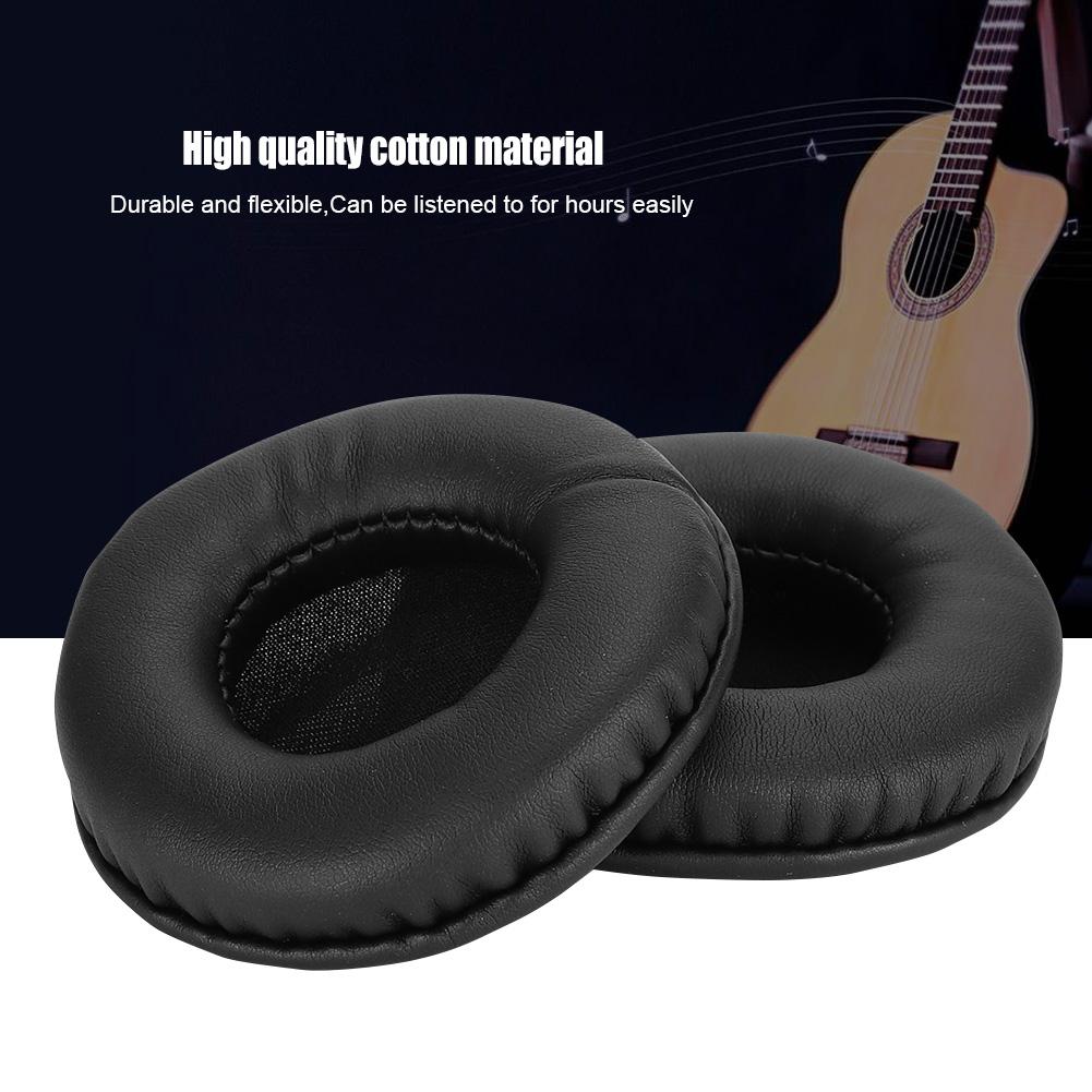 A Pair of Universal Black Cotton Replacement Earphone Ear Pads Cushion for 75mm Headphone
