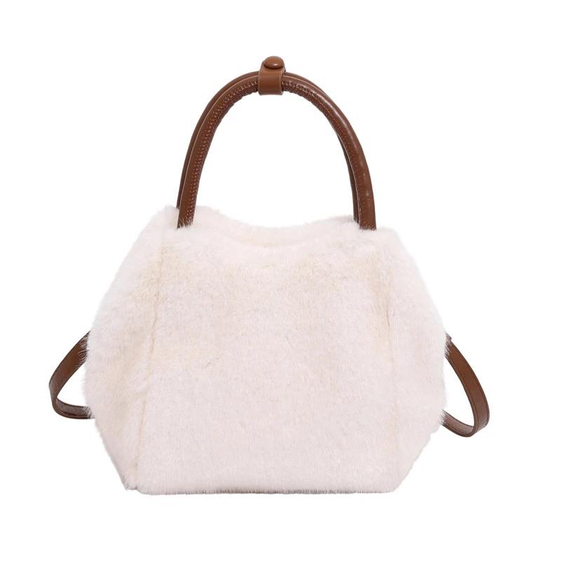 Autumn Winter Exquisite Bags for Women 2026 New Solid Color Plush Shoulder Bags Temperament Versatile Sweet Handbag