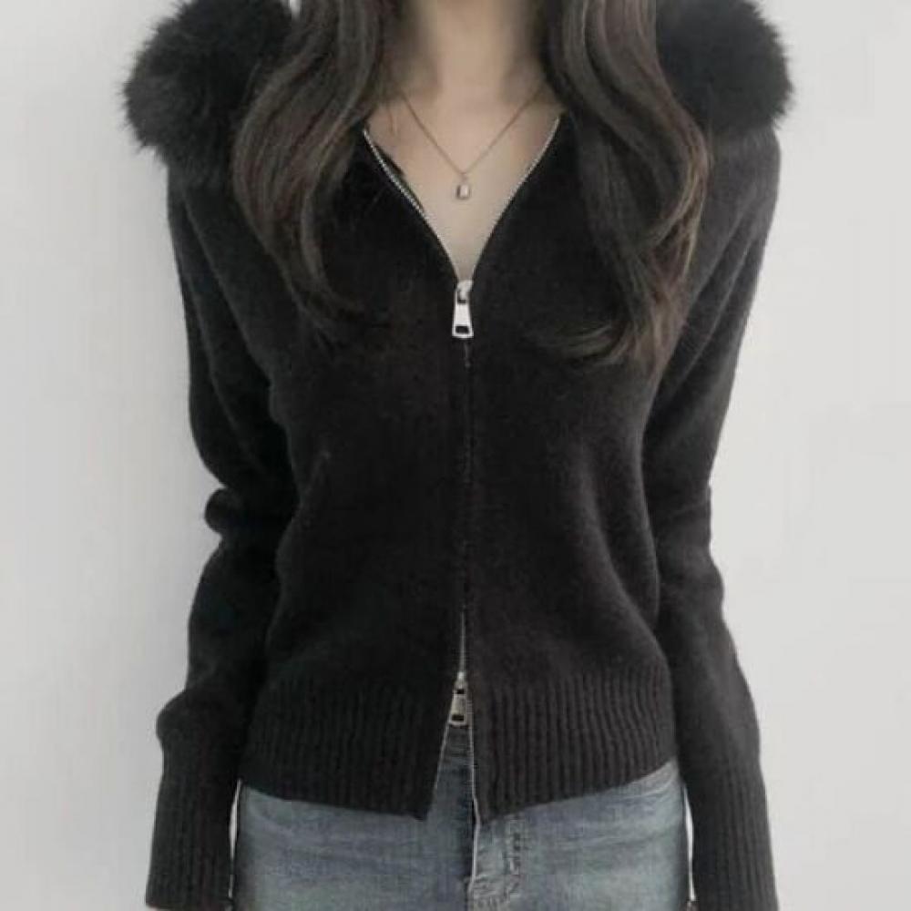 Rellawear Faux Fur Hooded Jacket 4color Rhn250902