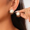 Autumn and winter flocking leopard print geometric round square stud earrings retro Maillard simple niche earrings