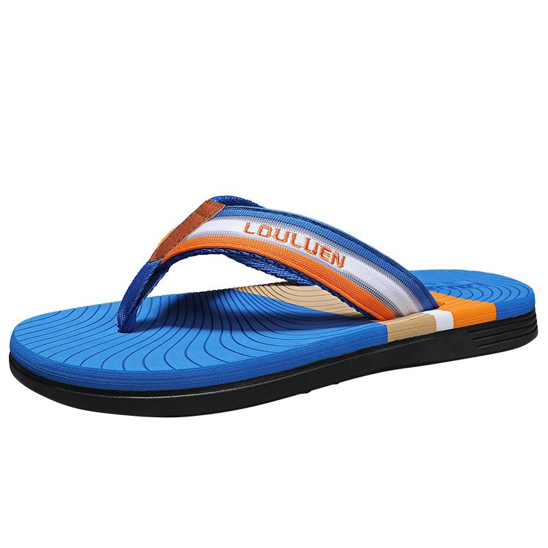 

Модные горячие продажи модные синие мужские шлепанцы дышащие плоские тапочки повседневные мужские нескользящие пляжные туфли Chanclas Para Hombre удобные 39
