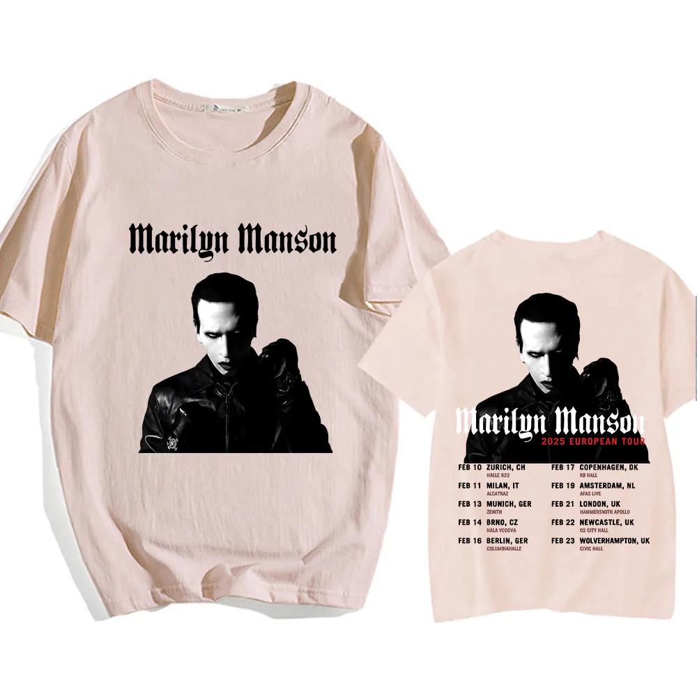 Marilyn Manson One Assassination Under God Charter 1 T-shirt 2025 European Tour Print Men Women Tshirt Cotton Short Sleeve Shirt