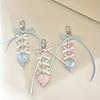 1Pc Korean Ins Cute Heart Bow Beaded Phone Lanyard Kawaii Girl Phone Case CCD Pendant Decoration Key Chain Backpack Charm Strap