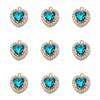 10Pcs/lot Alloy Rhinestone Heart Charms Gold Color Pendant for DIY Necklace Bracelet Earrings Jewelry Making Accessories