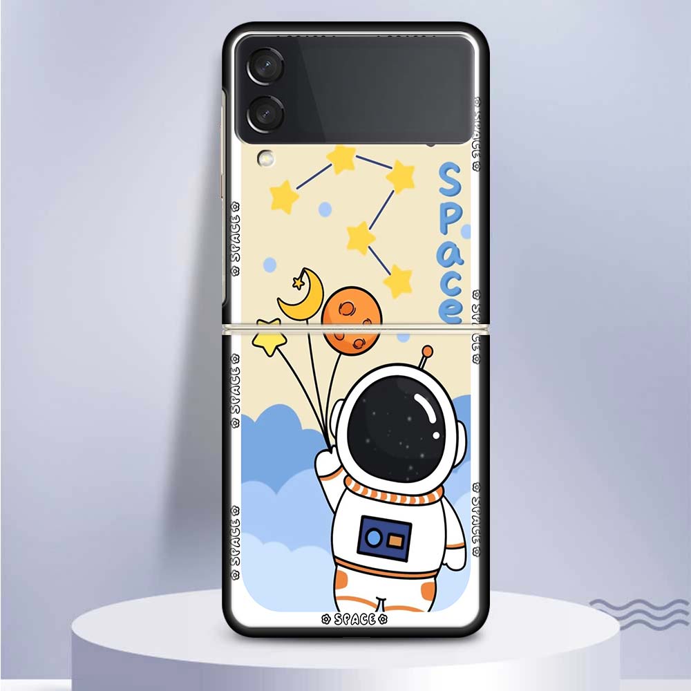 Weltraum-Astronauten-Handyhülle Für Samsung Galaxy Z Flip6 Flip3 Flip4 Flip5 PC Harter Kunststoff Z Flip 6 5 4 3 5G Fundas Hülle Coque Gal